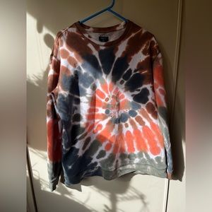 TYE Dye forever 21 mens crew neck - orange, sweater, fall, grey, black, brown
